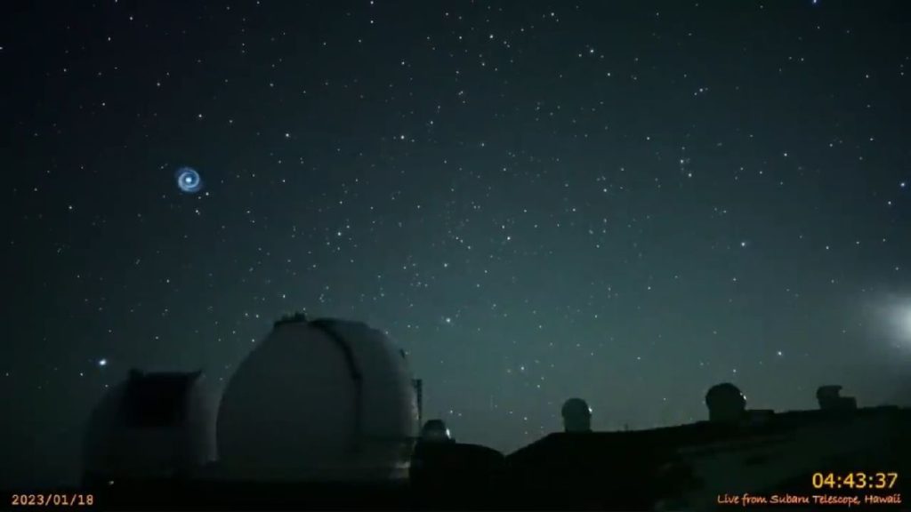 Eerily perfect galaxy-shaped spiral appears over Hawaii