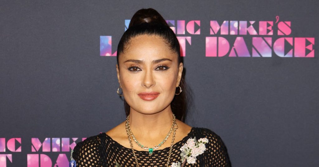 Salma Hayek’s Sheer Naked Dress Is Made Entirely Out of