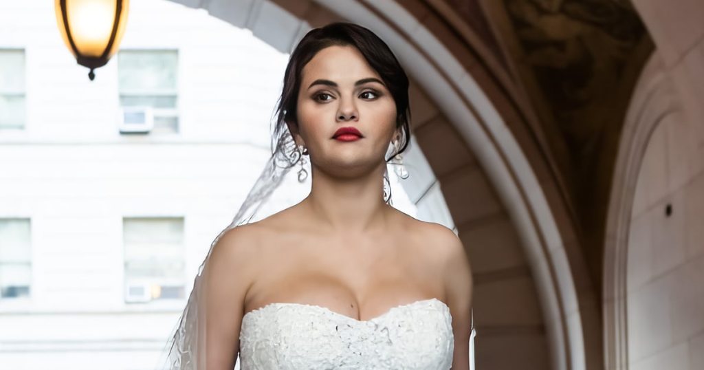 Spotted: Selena Gomez in a Fairytale Wedding Dress on the