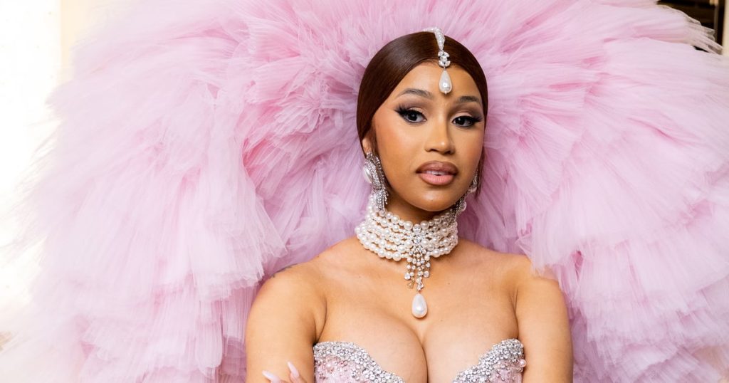 Cardi B Changed Into 2 Plunging Gowns For Her Second