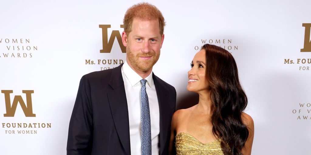 Meghan Markle Wore a Stunning Gold Front Slit Dress With