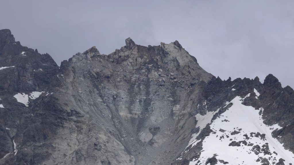 Climate change causes a mountain peak frozen for thousands of